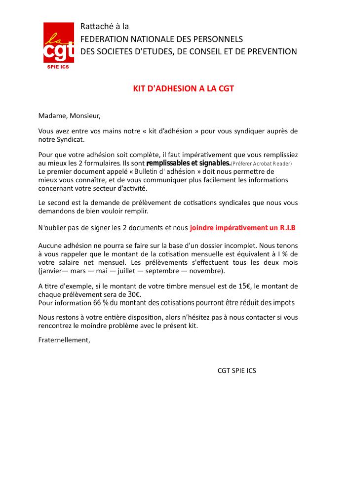 Kit d’adhésion